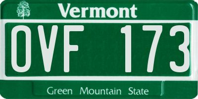 VT license plate OVF173