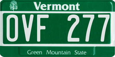 VT license plate OVF277