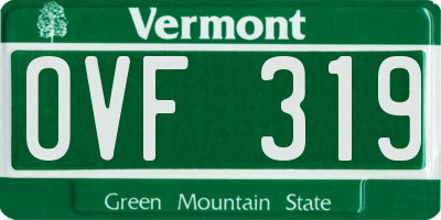 VT license plate OVF319