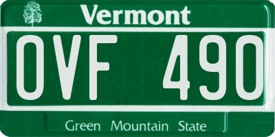 VT license plate OVF490