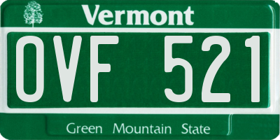 VT license plate OVF521
