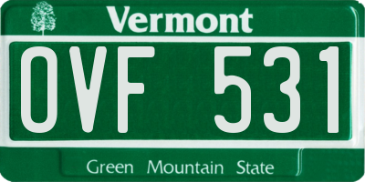 VT license plate OVF531