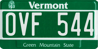 VT license plate OVF544