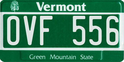 VT license plate OVF556