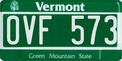 VT license plate OVF573