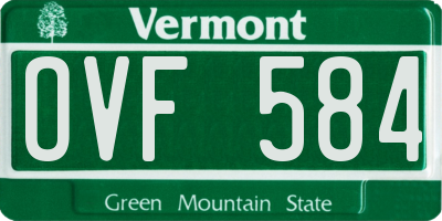 VT license plate OVF584