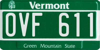 VT license plate OVF611