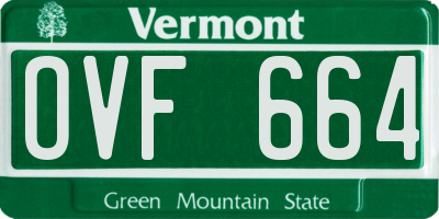 VT license plate OVF664