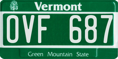 VT license plate OVF687