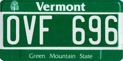 VT license plate OVF696