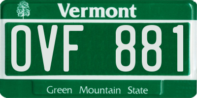 VT license plate OVF881