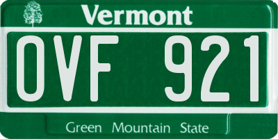 VT license plate OVF921