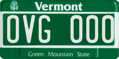 VT license plate OVG000