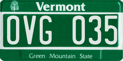 VT license plate OVG035