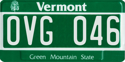 VT license plate OVG046
