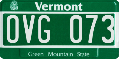 VT license plate OVG073