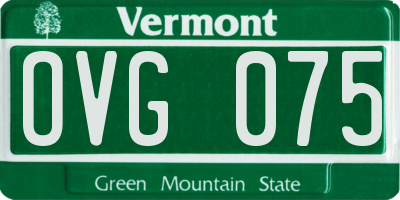 VT license plate OVG075