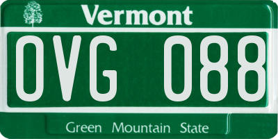 VT license plate OVG088