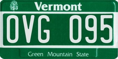 VT license plate OVG095
