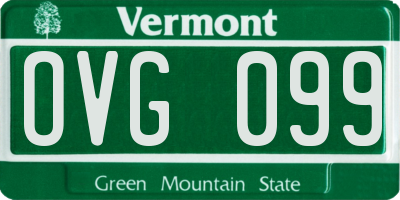 VT license plate OVG099