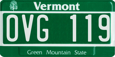 VT license plate OVG119