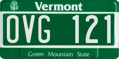 VT license plate OVG121