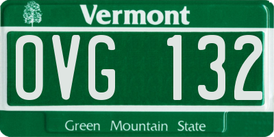VT license plate OVG132