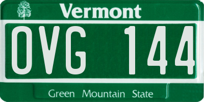 VT license plate OVG144