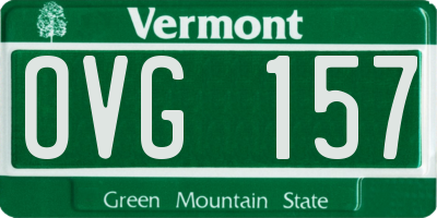 VT license plate OVG157