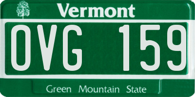 VT license plate OVG159