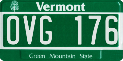 VT license plate OVG176