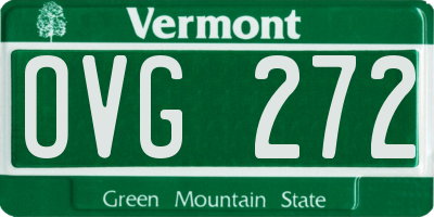 VT license plate OVG272