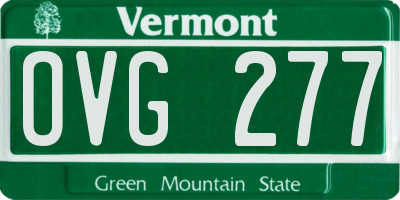 VT license plate OVG277