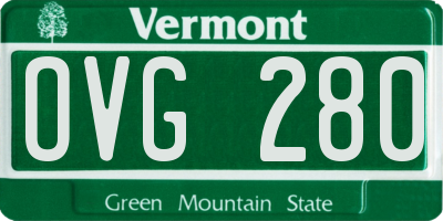VT license plate OVG280
