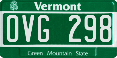 VT license plate OVG298