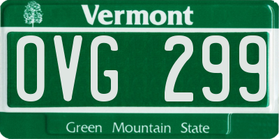 VT license plate OVG299