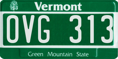 VT license plate OVG313