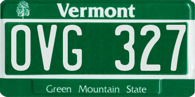 VT license plate OVG327