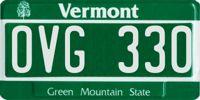 VT license plate OVG330