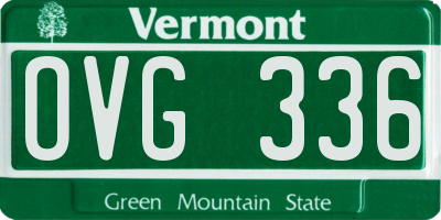 VT license plate OVG336