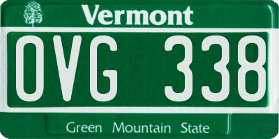 VT license plate OVG338