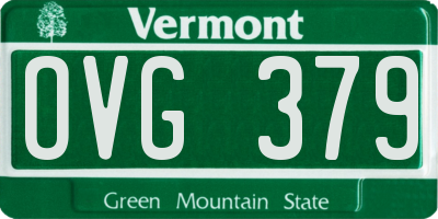 VT license plate OVG379