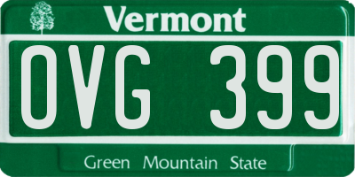 VT license plate OVG399