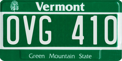 VT license plate OVG410