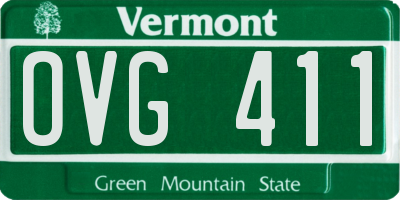 VT license plate OVG411