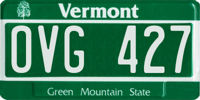 VT license plate OVG427