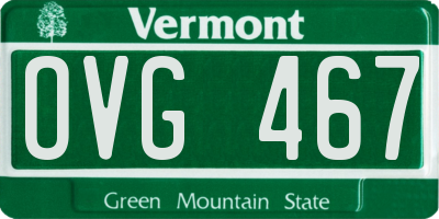 VT license plate OVG467