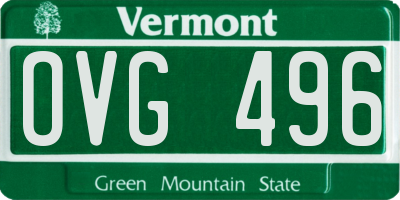 VT license plate OVG496