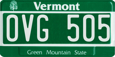 VT license plate OVG505