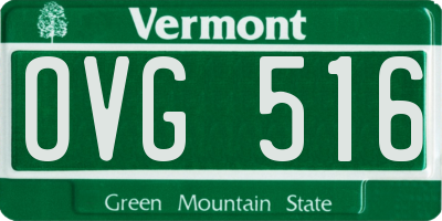 VT license plate OVG516